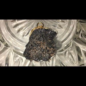 Goethite Necklace wrapped with 24 karat gold Leaf